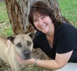 Susan with one of her dogs, Butler